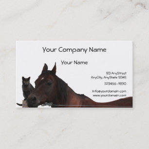 Carte De Visite Les meilleurs amis chat et cheval caressent