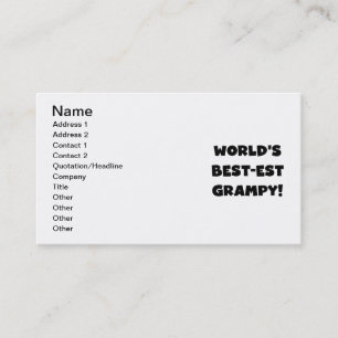 Carte De Visite Les meilleurs cadeaux Grampy du monde de Black Tex