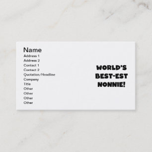 Carte De Visite Les meilleurs cadeaux Nonnie du monde de Black Tex