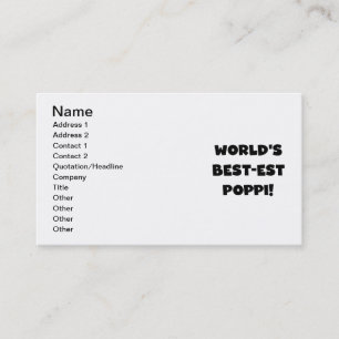 Carte De Visite Les meilleurs cadeaux Poppi Black Text du monde