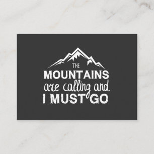Carte De Visite Les Montagnes Appelent Et Je Dois Y Aller