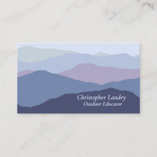 Carte De Visite Les Montagnes Bleues À L'Extérieur