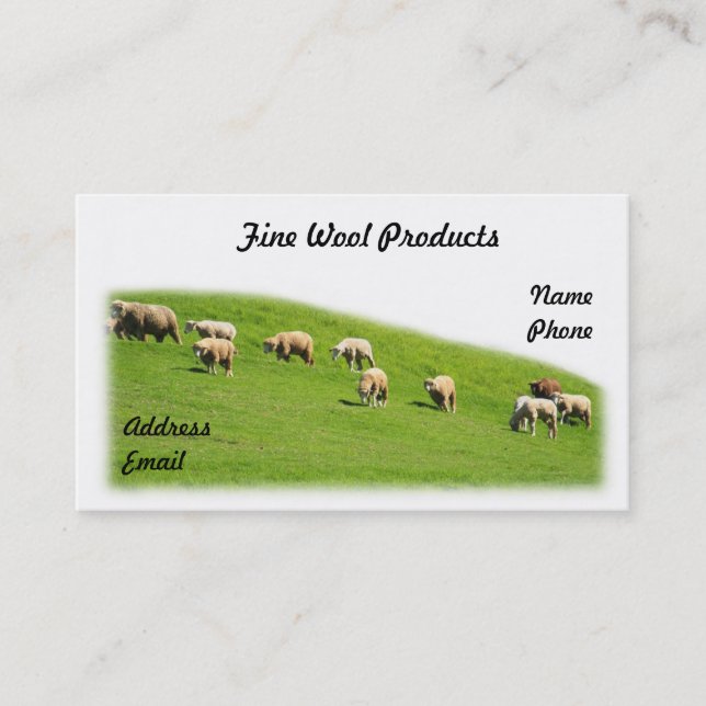 Carte De Visite Les moutons frôlent sur un pâturage luxuriant (Devant)