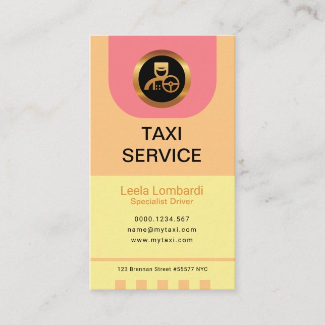 Carte De Visite Les Pastels de chauffeurs de taxi Chauffeur dames  (Devant)
