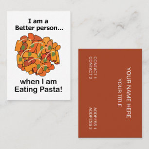Carte De Visite Les Pâtes Me Rendent Meilleur Restaurant de Pâtes 