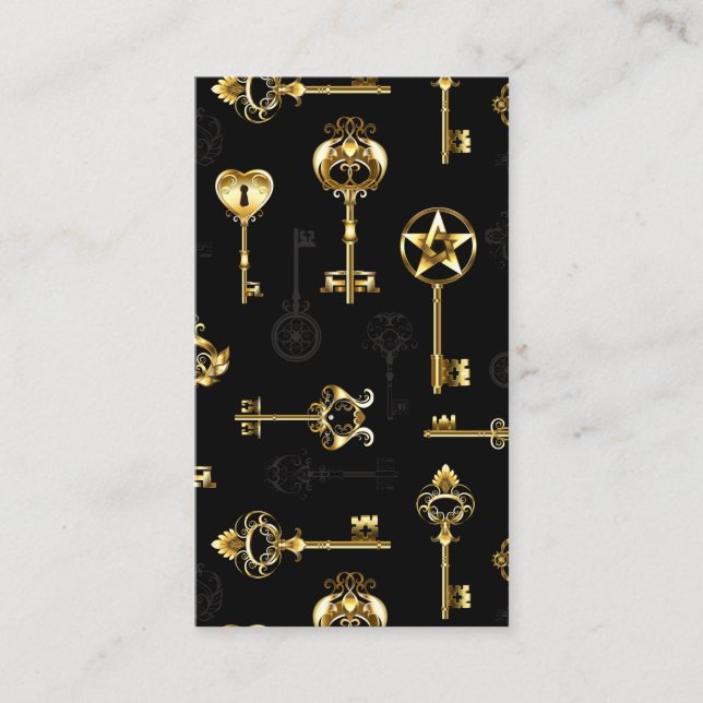 Carte De Visite Les Patters de Seamless avec Golden Keys (Devant)