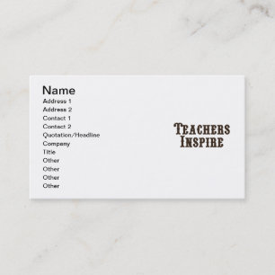 Carte De Visite Les professeurs inspirent