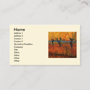 Carte De Visite Les saules au coucher du soleil par Vincent van Go