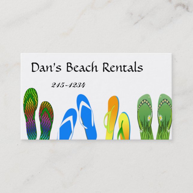 Carte De Visite Les tongs de plage (Devant)