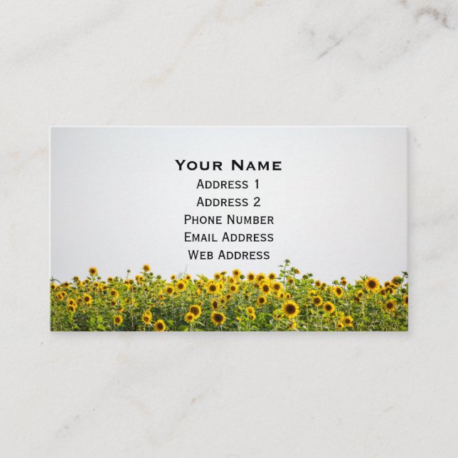 Carte De Visite Les tournesols dans un champ (Devant)