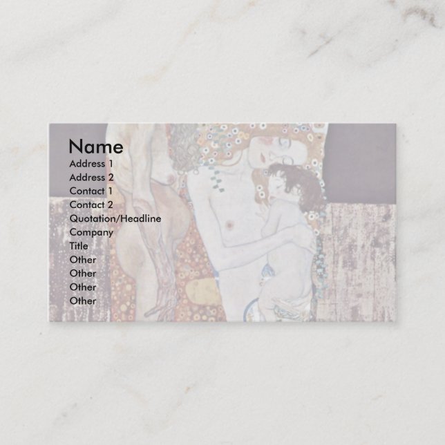 Carte De Visite Les trois âges de la femme par Klimt Gustav (Devant)