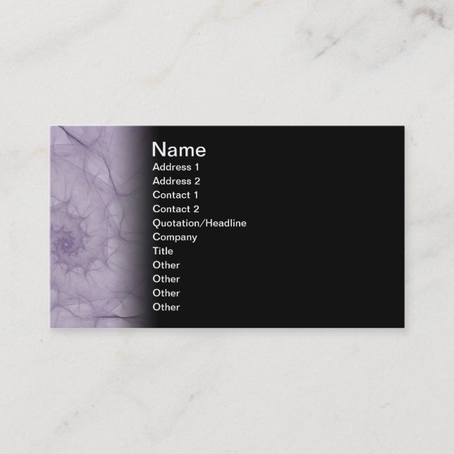 Carte De Visite Les vapeurs soustraient l'art de fractale (Devant)