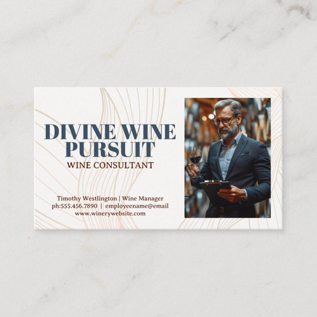 Carte De Visite Les vins de dégustation sommelier (Devant)