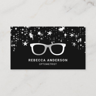 Carte De Visite L'étoile grise Confetti Les yeux gris noir Opticie