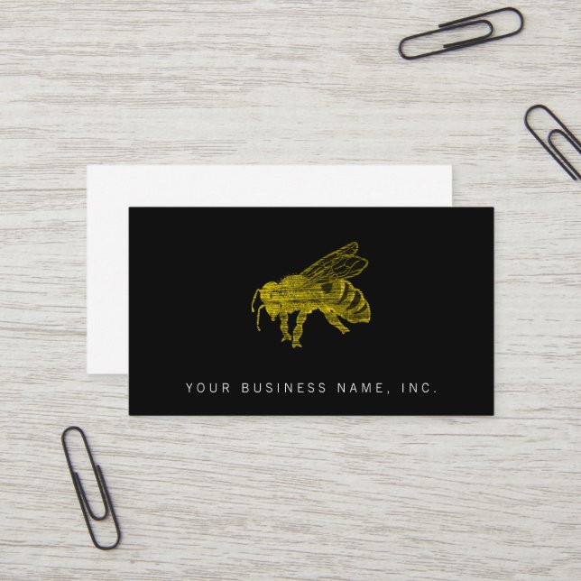 Carte De Visite Letterpress Bee (Devant/Arrière en situation)