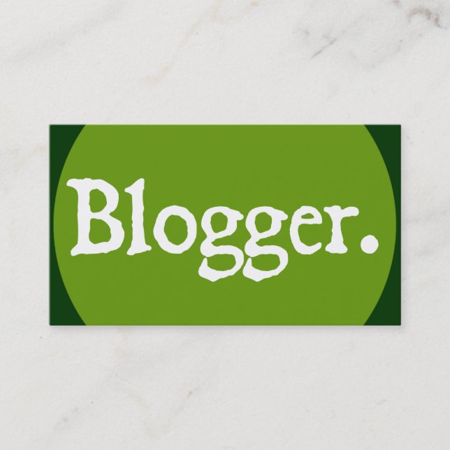 Carte De Visite Lettrage blanc de Blogger (Devant)
