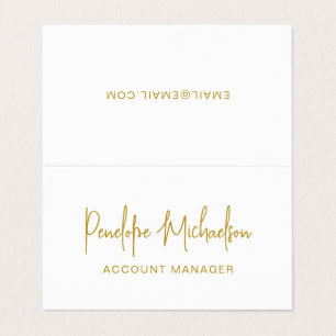 Carte De Visite Lettrage couleur or moderne minimal et code QR