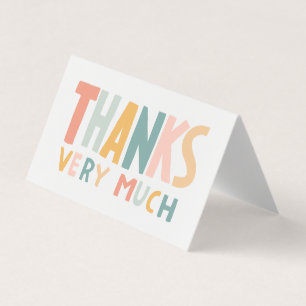 Carte De Visite Lettre d'appréciation du client Merci Pastel