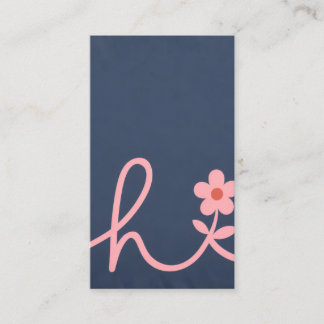 Carte De Visite Lettre h de style minimaliste en design floral