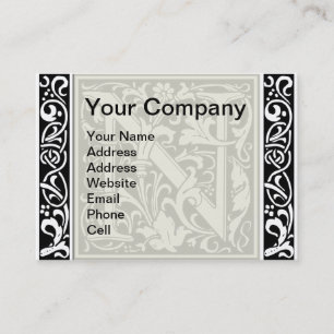 Carte De Visite Lettre N Monogramme médiéval Art Nouveau