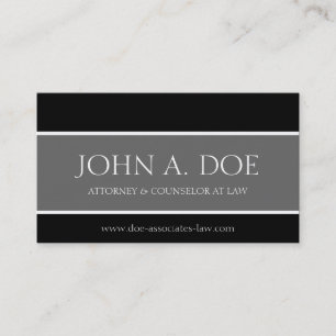 Carte De Visite Lettre noire/grise/blanche du procureur