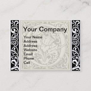 Carte De Visite Lettre O Monogramme Médiéval Art Nouveau