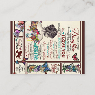 Carte De Visite Lettre personnalisée à ma fille aimante