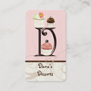 Carte De Visite Lettre personnalisée D Monogramme Dessert Boulange
