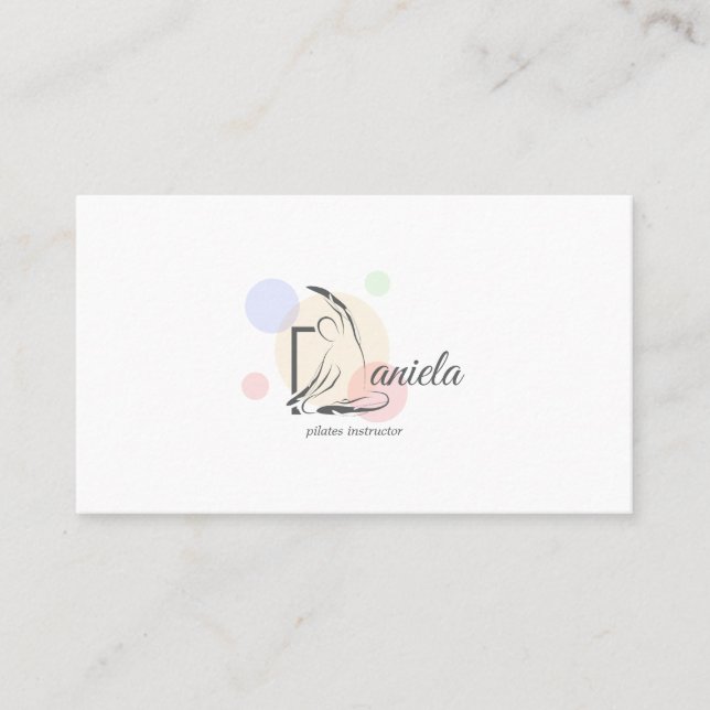 Carte De Visite Lettre Pilates D Pose | Lettre monogramme D Pilate (Devant)