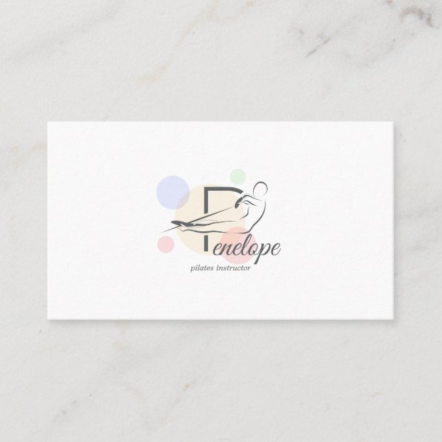 Carte De Visite Lettre Pilates P Pose | Lettre monogramme P Pilate (Devant)