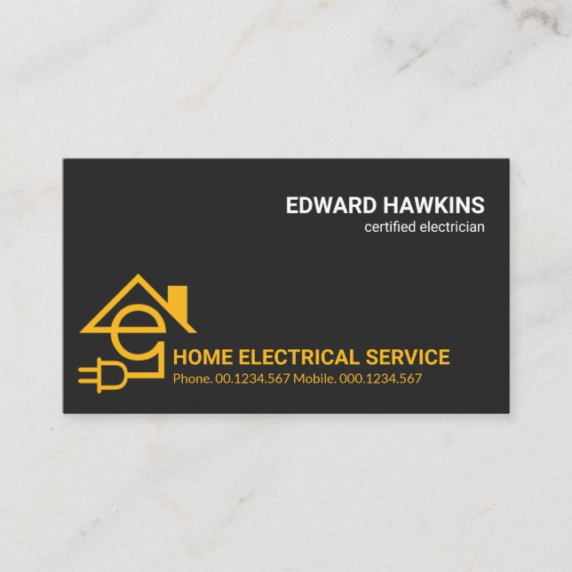 Carte De Visite Lettre professionnelle E Electricien Home Power Pl (Devant)