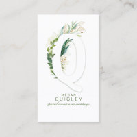 Lettre Q Monogramme Gold Greenery Feuille Élégant