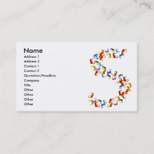 Carte De Visite Lettre S fabriquée à partir de les graphiques