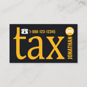 Carte De Visite Lettre Taxi-i Jaune Spéciale Chauffeur de cabine d