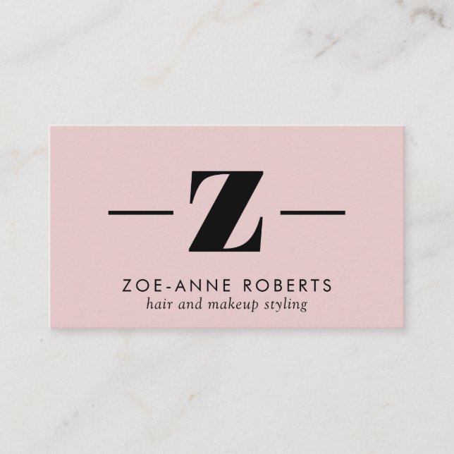 Carte De Visite LETTRE Tendance Rose-Brousse Z Maquillage de cheve (Devant)