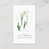 Lettre W Monogram Gold Greenergie Feuille Élégant