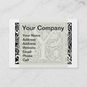 Carte De Visite Lettre Y Monogramme médiéval Art Nouveau