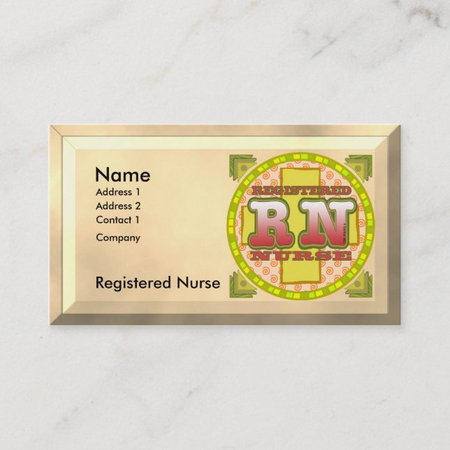 Carte De Visite Lettres croisées infirmière de la RN (Devant)