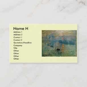Carte De Visite Lever de soleil de l'impression de Monet (soleil