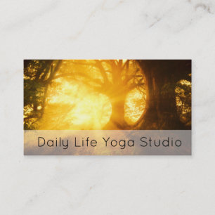 Carte De Visite Lever de soleil doré à travers la forêt