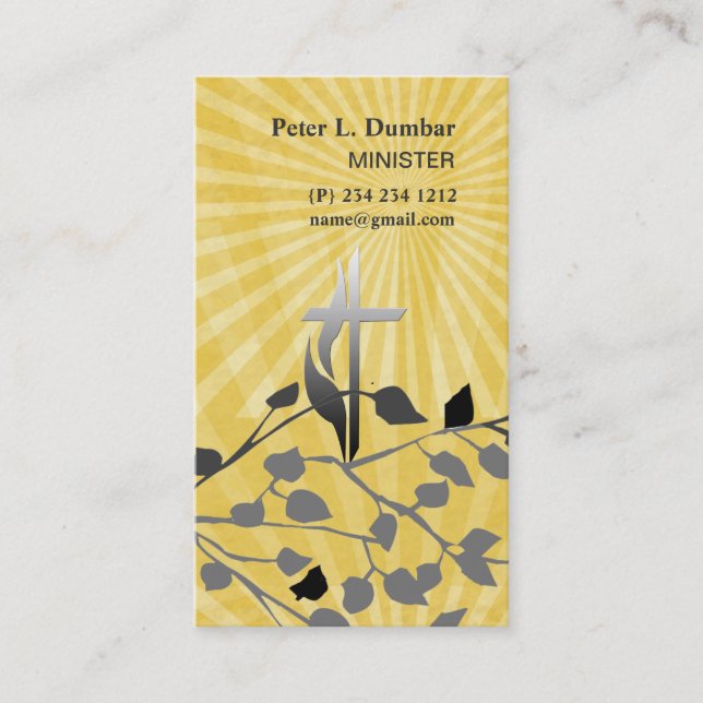 Carte De Visite Lever de soleil Pâques croisée chrétienne (Devant)