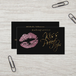 Carte De Visite Lèvres à preuve Kiss - Parties scintillant Rose et
