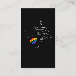 Carte De Visite Lèvres arc-en-ciel colorées Pride gay lesbienne Qu