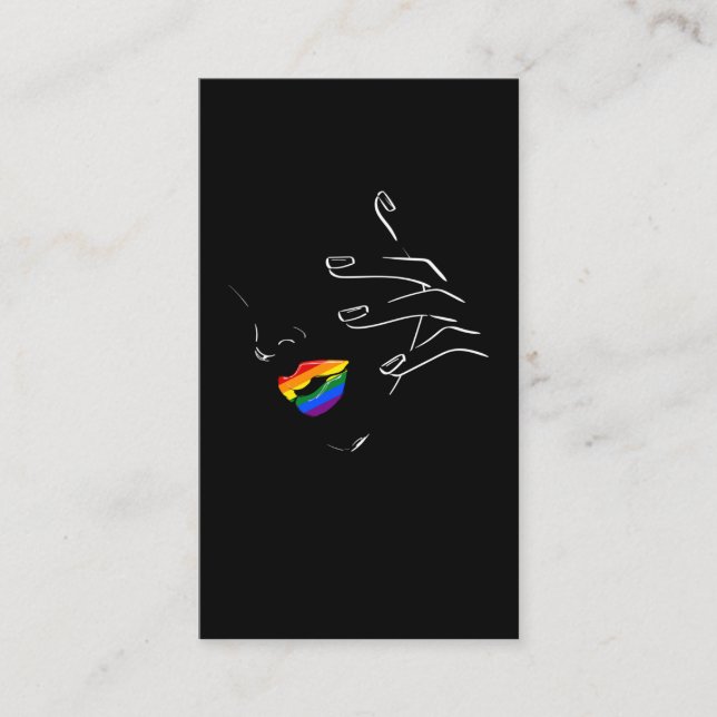Carte De Visite Lèvres arc-en-ciel colorées Pride gay lesbienne Qu (Devant)