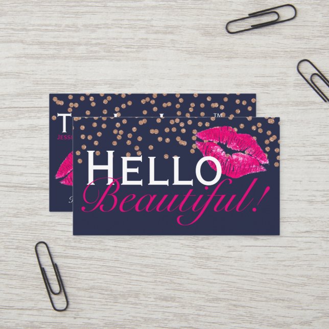 Carte De Visite Lèvres/LipSense/cartes de visite de Muc/baiser (Devant/Arrière en situation)