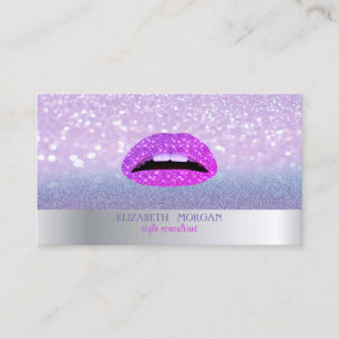 Carte De Visite Lèvres Ombre Bokeh Paillettes Modernes Froides