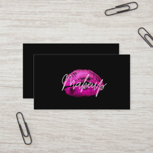 Carte De Visite Lèvres roses baiser Maquillage Beauté Glam Chic No