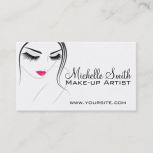 Carte De Visite Lèvres roses Face longues cils Lash Extensions