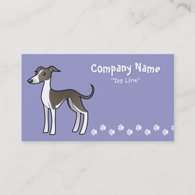 Carte De Visite Lévrier de bande dessinée/whippet/lévrier italien (Devant)
