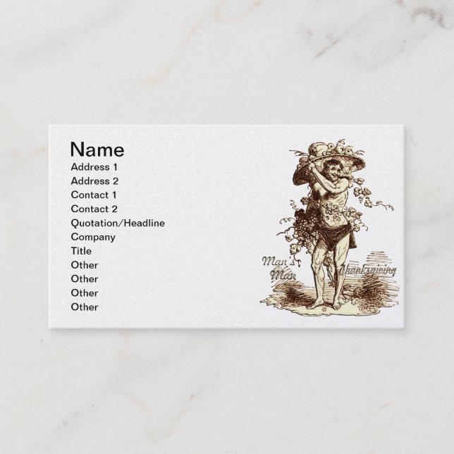 Carte De Visite L'Homme Thanksgiving (Devant)